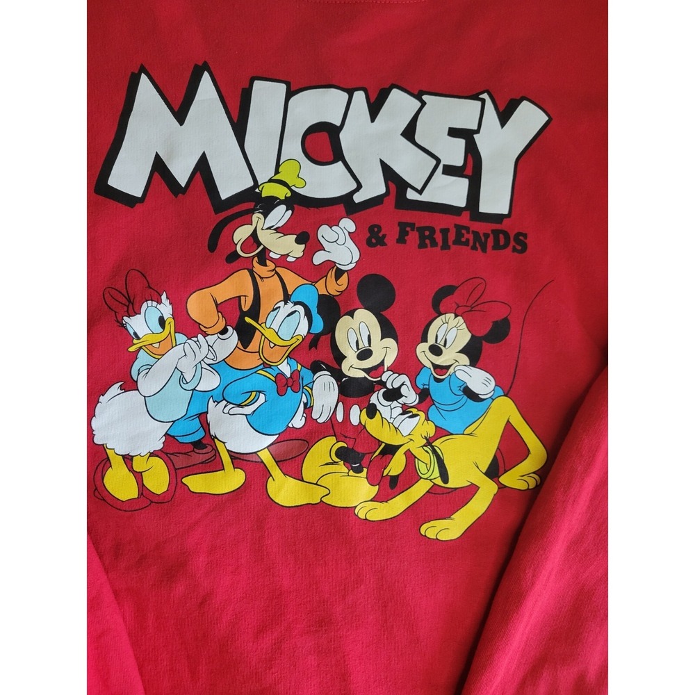 VTG Disney sweatshirt world land Mickey And Friends Red Single Stitch XL - XXL